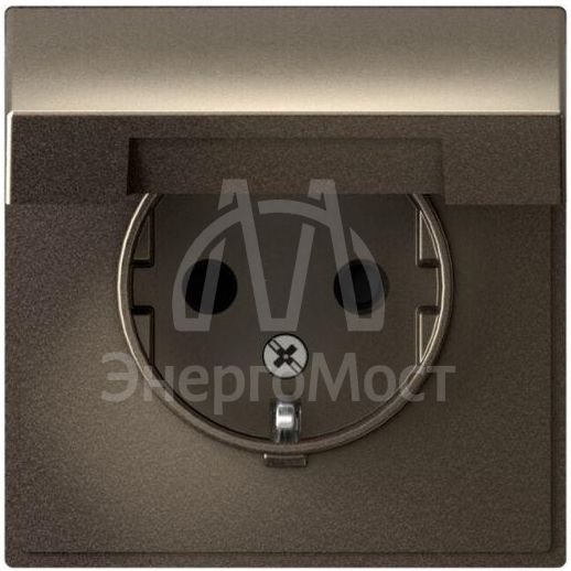 Розетка ArtGallery 16А IP20 с заземл. защ. шторки с крышкой механизм мокко SE GAL000646