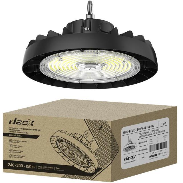 Светильник светодиодный UHB-LEVEL 240PA3C-SB-BL 100-277В 240/200/150Вт IP66 175лм/Вт 3CCT складской 5лет NEOX 4690612061214