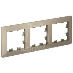 Рамка 3-м AtlasDesign Air шампань/дым. черн. SE ATN220503