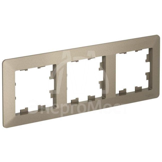 Рамка 3-м AtlasDesign Air шампань/дым. черн. SE ATN220503
