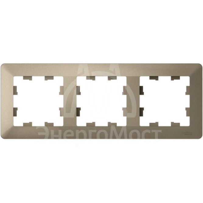 Рамка 3-м AtlasDesign Air шампань/дым. черн. SE ATN220503