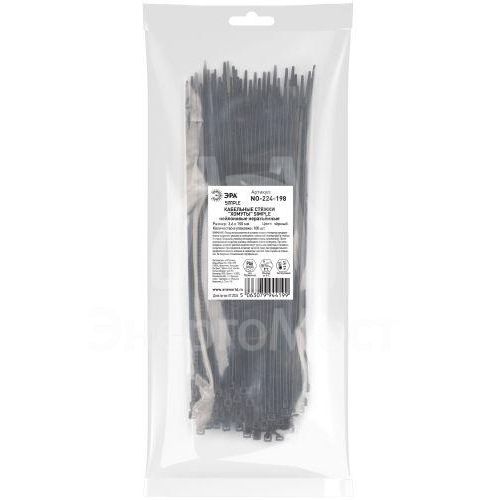 Хомут кабельный Simple 3.6х150 NO-224-198 черн. (уп.100шт) Эра Б0066032