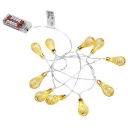Гирлянда светодиодная &amp;quot;Восточные фонарики&amp;quot; 10LED желт. 1.5м питание 2хАА провод прозр. Neon-Night 303-071