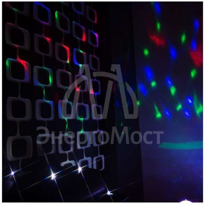 Лампа светодиодная &amp;quot;Диско&amp;quot; 3LED RGB 6Вт E27 220В 80х80х195мм NEON-NIGHT 601-253