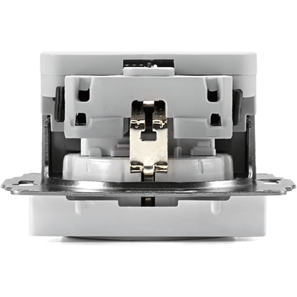 Розетка 3-м СП AtlasDesign 16А IP20 с 2-мя заряд. устройствами USB тип A+A 5В/2.4А 2х5В/1.2А механизм бел. SchE ATN000130