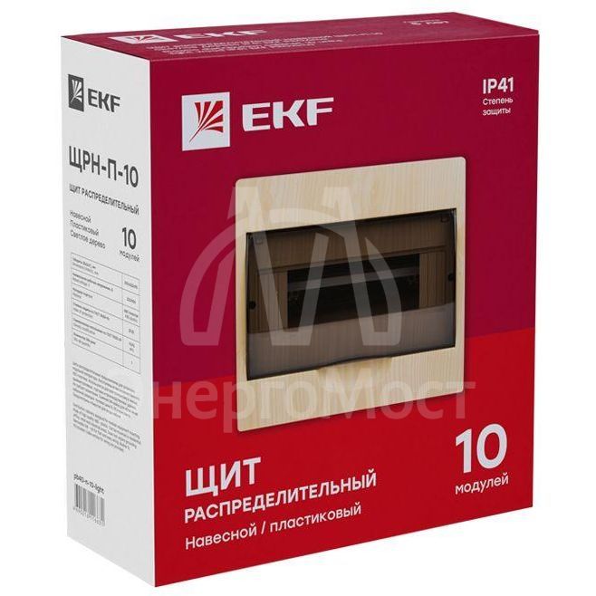 Щит ЩРН-П-10 IP41 светлое дерево PROxima EKF pb40-n-10-light