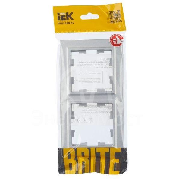 Рамка 2-м BRITE РУ-2-БрА алюм. IEK BR-M22-K47