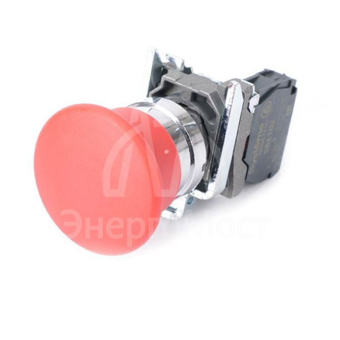 Кнопка с грибовидной головкой SB4 в сборе 22мм 40мм с возвратом металл 1НЗ красн. SE SB4BC42