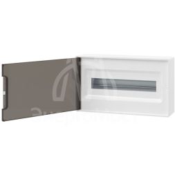 Щиток настенный 18мод. IP41 с тонированной дверцей с 2 шинами PEN на 8+10 отверст. бел. DKC F18W1WD