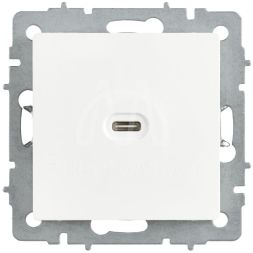 Розетка СП BRITE РЮ12-1-БрАБ USB C 65Вт высокоскор. заряд. арктич. бел. IEK BR-U13-065-K91