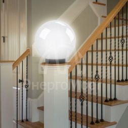 Светильник садово-парковый Шар D200мм E27 бел. НТУ 01-60-201 ЭРА Б0048735