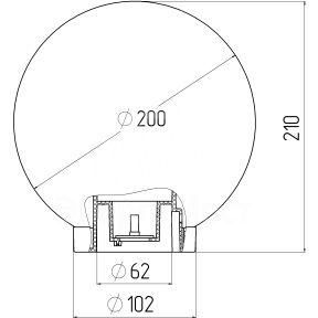 Светильник садово-парковый Шар D200мм E27 бел. НТУ 01-60-201 ЭРА Б0048735