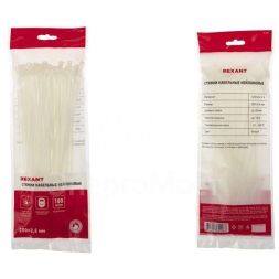Хомут кабельный 3.6х250 нейл. бел. (уп.100шт) Rexant 07-0250