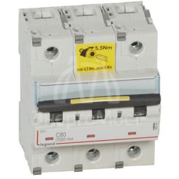 Выключатель автоматический модульный 3п C 80А 16кА DX3 10000 4.5мод. 400В Leg 409280