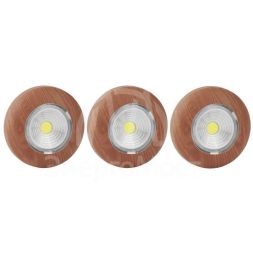 Фонарь SB-506 NEW пушлайт &amp;quot;Аврора&amp;quot; COB 3хAAA дерево (уп.3шт) ЭРА Б0031045