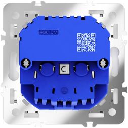 Розетка 1-м СП S70 16А с USB A+A с заземл. защ. шторки механизм бел. матов. Voltum VLS040402