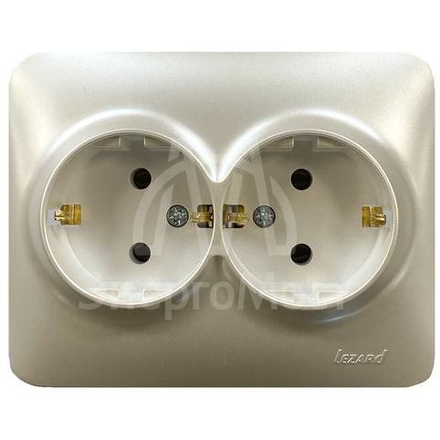 Розетка 2-м Karina Life с заземл. ПБТ жемчуж./бел. перламутр LEZARD 708-3000-127B