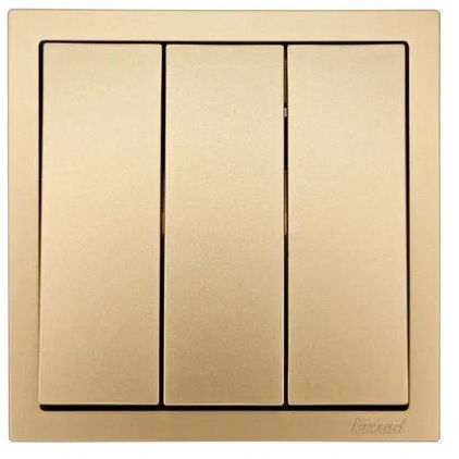 Выключатель 3-кл. СП ZIMA IP20 10А безвинт. зажим зол. LEZARD 704-3688-109QC