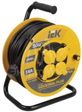 Удлинитель на катушке 4х50м с заземл. 16А IP44 УК50 "Industrial plus" с термозащ. 3х1.5 IEK WKP15-16-04-50-44