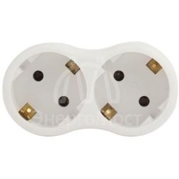 Разветвитель 2-м SPx-2e-W с заземл. 16А бел. Эра Б0053478