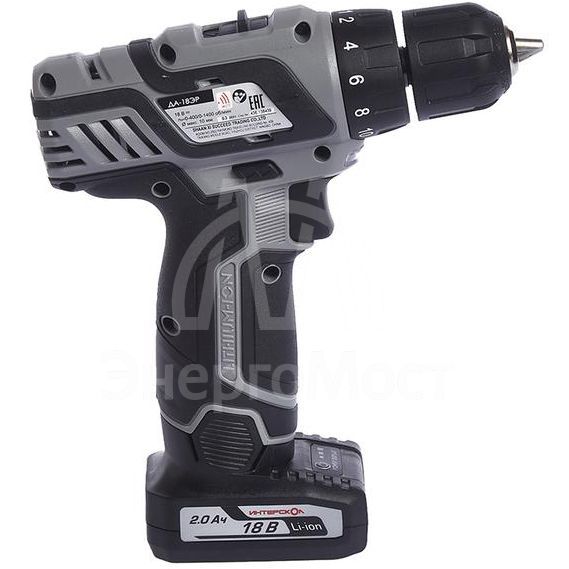 Дрель-шуруповерт аккумуляторная ДА-18ЭР 35 (Li-ion 2 аккум. 2А.ч) ИНТЕРСКОЛ 436.2.2.20