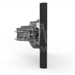 Розетка 1-м СП Pixel 16А IP20 без заземл. в сборе карбон TOKOV ELECTRIC TKE-PX-R1F-C14