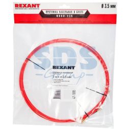 Протяжка кабельная (мини УЗК в бухте) 5м стеклопруток d3.5мм красн. Rexant 47-1005