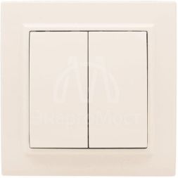 Выключатель 2-кл. СП Минск 10А IP20 беж. EKF ERV10-023-20