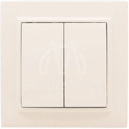 Выключатель 2-кл. СП Минск 10А IP20 беж. EKF ERV10-023-20