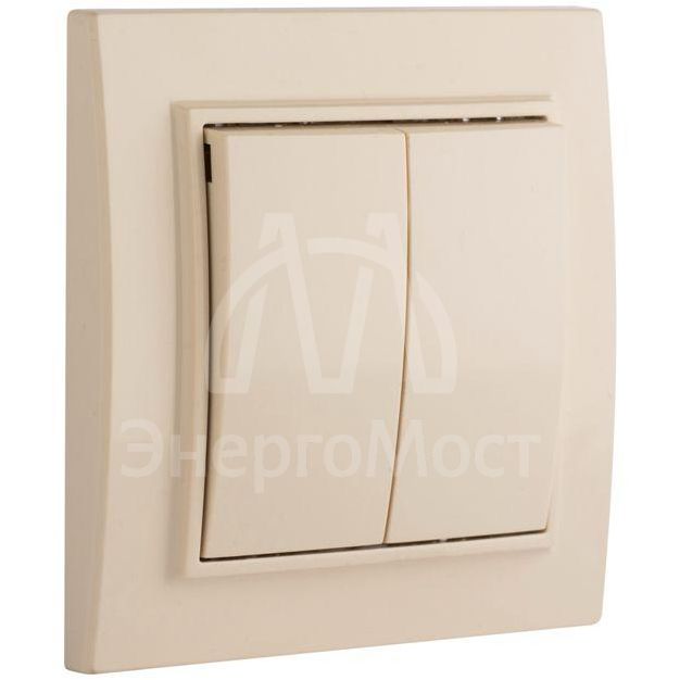 Выключатель 2-кл. СП Минск 10А IP20 беж. EKF ERV10-023-20