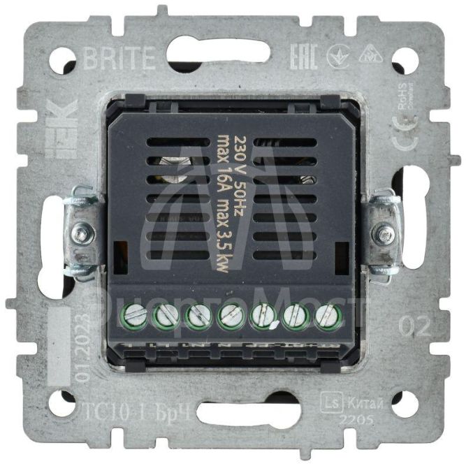 Термостат электронный с индикацией BRITE СП IP20 ТС10-1-БрЧ черн. IEK BR-RT11-K02