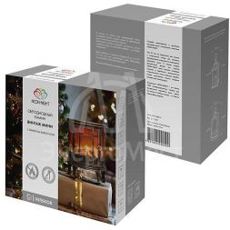 Камин светодиодный &amp;quot;Винтаж мини&amp;quot; с эффектом живого огня 24.8х12.7х30см бронз. батарейки 3хС (не в комплекте) с USB Neon-Night 511-023