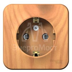 Розетка 1-м ОП BLANCA 16А 250В защ. шторки с заземл. изол. пласт. ясень SchE BLNRA011115