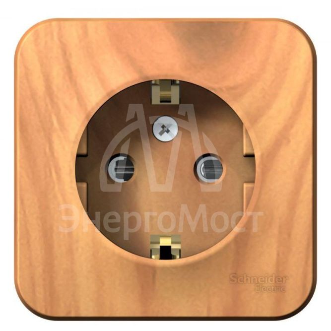 Розетка 1-м ОП BLANCA 16А 250В защ. шторки с заземл. изол. пласт. ясень SchE BLNRA011115