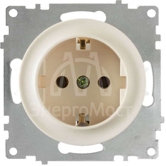 Механизм розетки 1-м СП Florence с заземл. беж. 1E10201301 OneKeyElectro 2172788