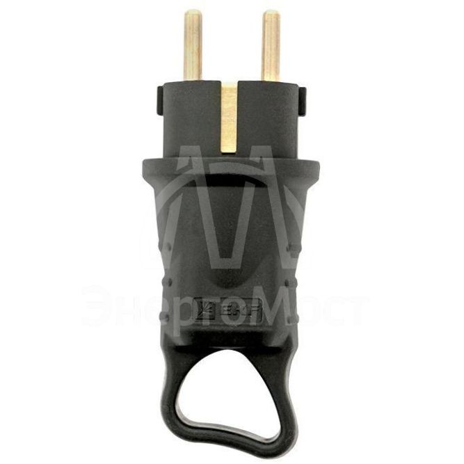 Вилка угловая с кольцом 230В 2P+PE 16А IP44 каучук Basic EKF RPS-017-16-230-44