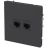Розетка компьютерная 2-м KANT RJ45 кат.5E без шторки черн. уголь DKC 7012664