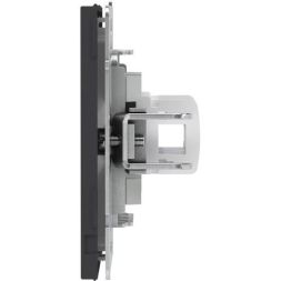 Розетка компьютерная 2-м KANT RJ45 кат.5E без шторки черн. уголь DKC 7012664