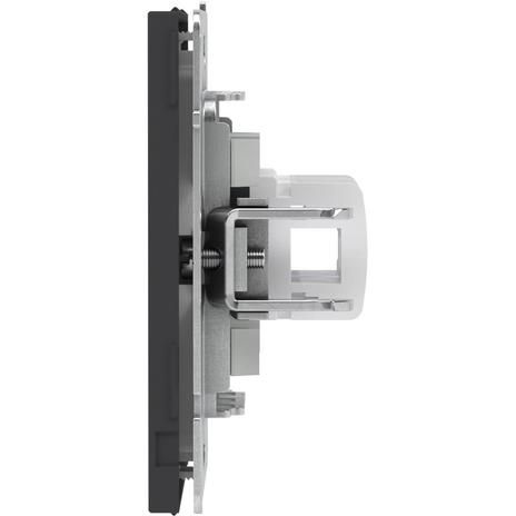 Розетка компьютерная 2-м KANT RJ45 кат.5E без шторки черн. уголь DKC 7012664