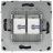 Розетка компьютерная 2-м KANT RJ45 кат.5E без шторки черн. уголь DKC 7012664