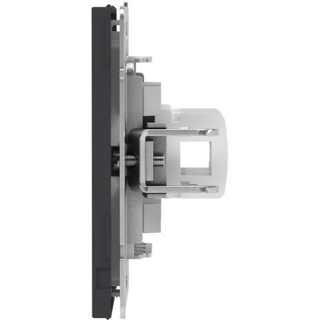 Розетка компьютерная 2-м KANT RJ45 кат.5E без шторки черн. уголь DKC 7012664