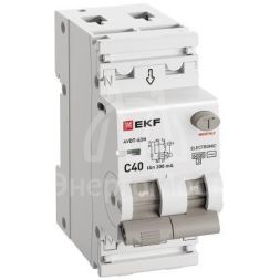 Выключатель автоматический дифференциального тока 2п (1P+N) C 40А 300мА тип AC 6кА АВДТ-63N (электрон.) PROxima EKF D63N26E40C300