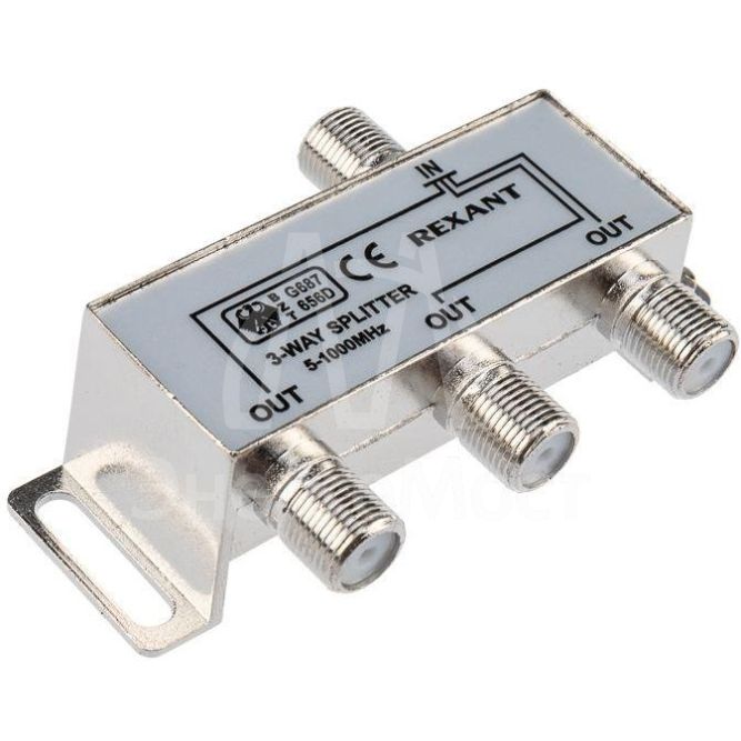 Делитель ТВ &amp;quot;краб&amp;quot; х3 под F разъем 5-1000 МГц Rexant 05-6002