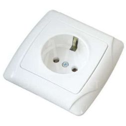 Розетка 1-м СП Маргарита 16А с заземл. бел. UNIVersal М0028
