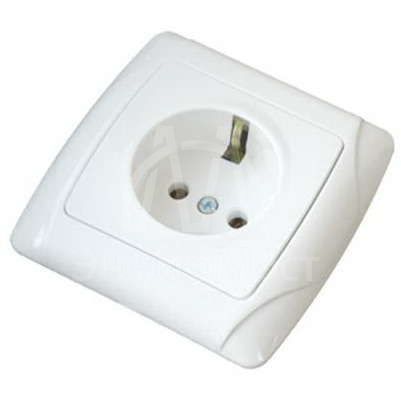 Розетка 1-м СП Маргарита 16А с заземл. бел. UNIVersal М0028