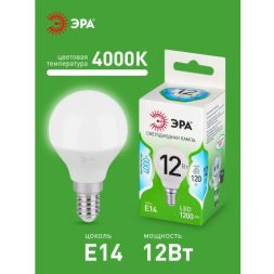 Лампа светодиодная GREEN LINE P45-12W-840-E14 GL 12Вт шар 4000К яркий свет бел. E14 Эра Б0067049