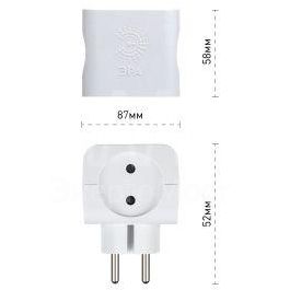 Разветвитель 4-м SP-4-W без заземл. (10/60/2880) бел. ЭРА Б0005103