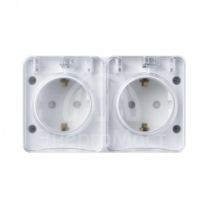 Розетка двойная ОП AtlasDesign Profi54 с заземл. со шторками 16А 250В бел. SchE ATN540126