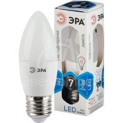 Лампа светодиодная B35-7w-840-E27 свеча 560лм ЭРА Б0017207/Б0020540