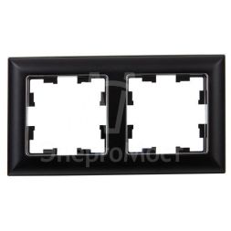 Рамка 2-м BRITE РУ-2-Бр хром/черн. IEK BR-M22-12-2-K23
